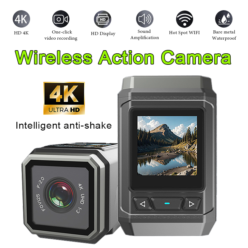 Helmet Bluetooth Headset Waterproof - HD 4K 액션 카메라 무선 Wi-Fi