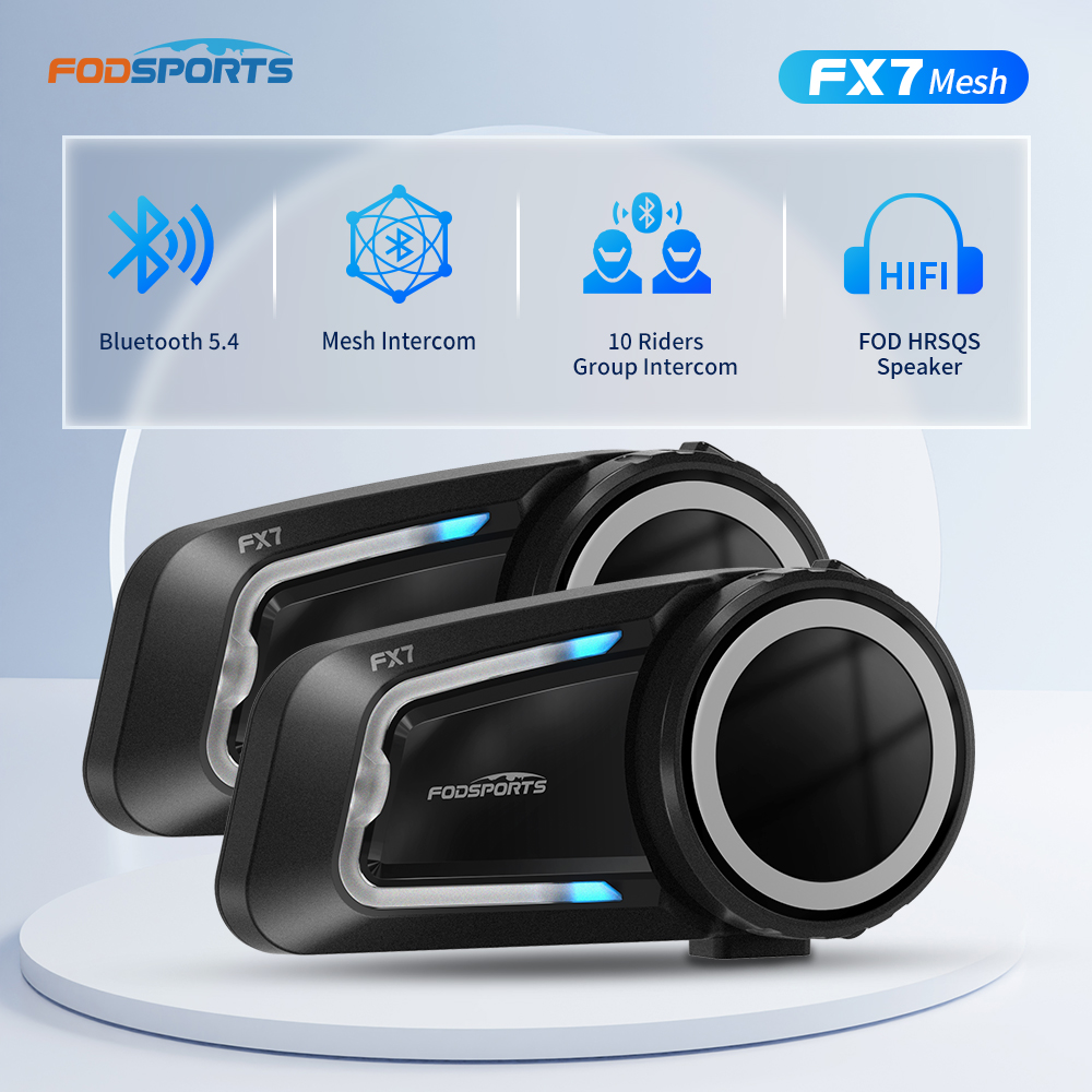 Motorcycle Intercom Mesh 2000M - 2pcs Fodsports FX7 오토바이 헬멧 인터폰