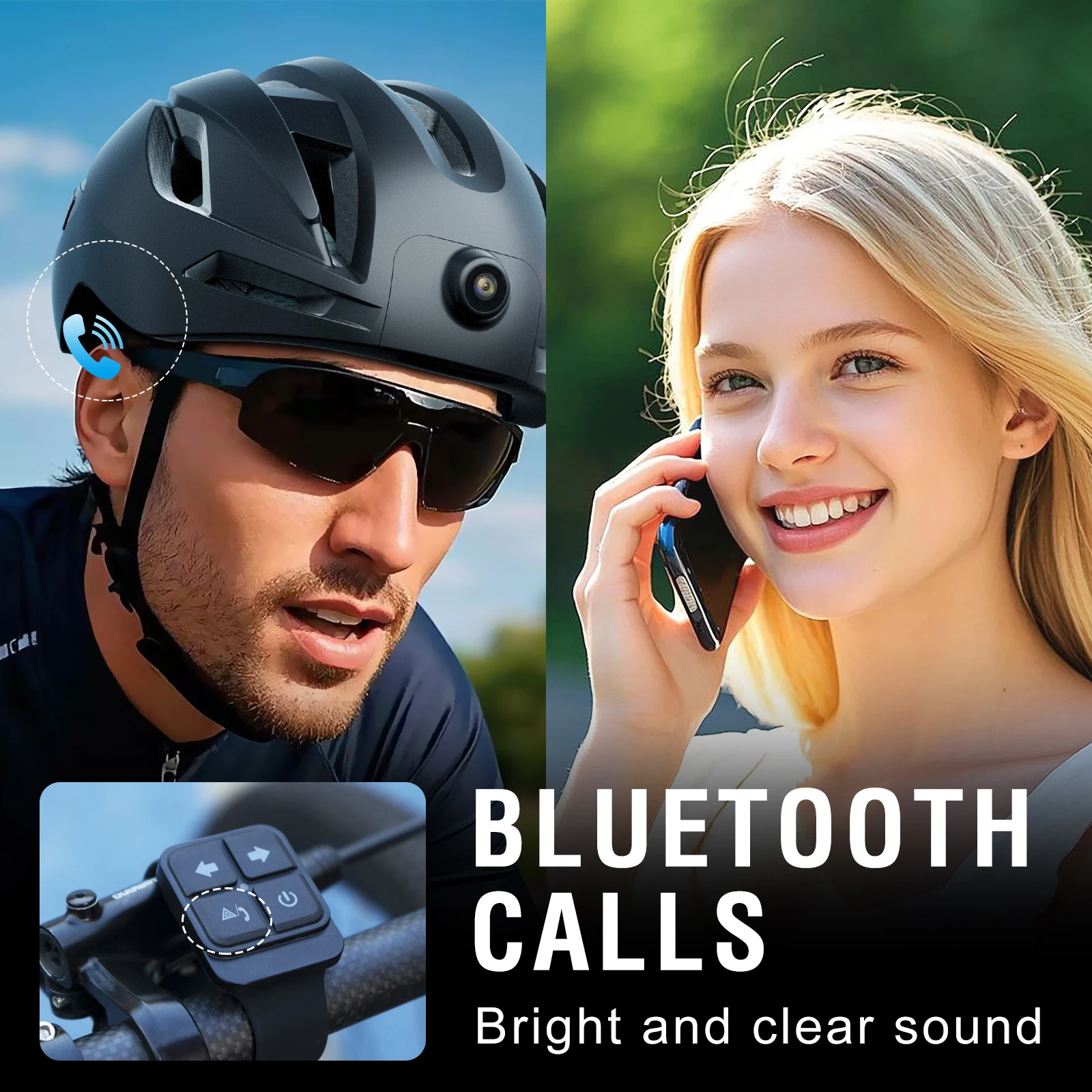 Helmet Communication System Camera - 방향 지시등, 1080p 카메라, GPS 앱,