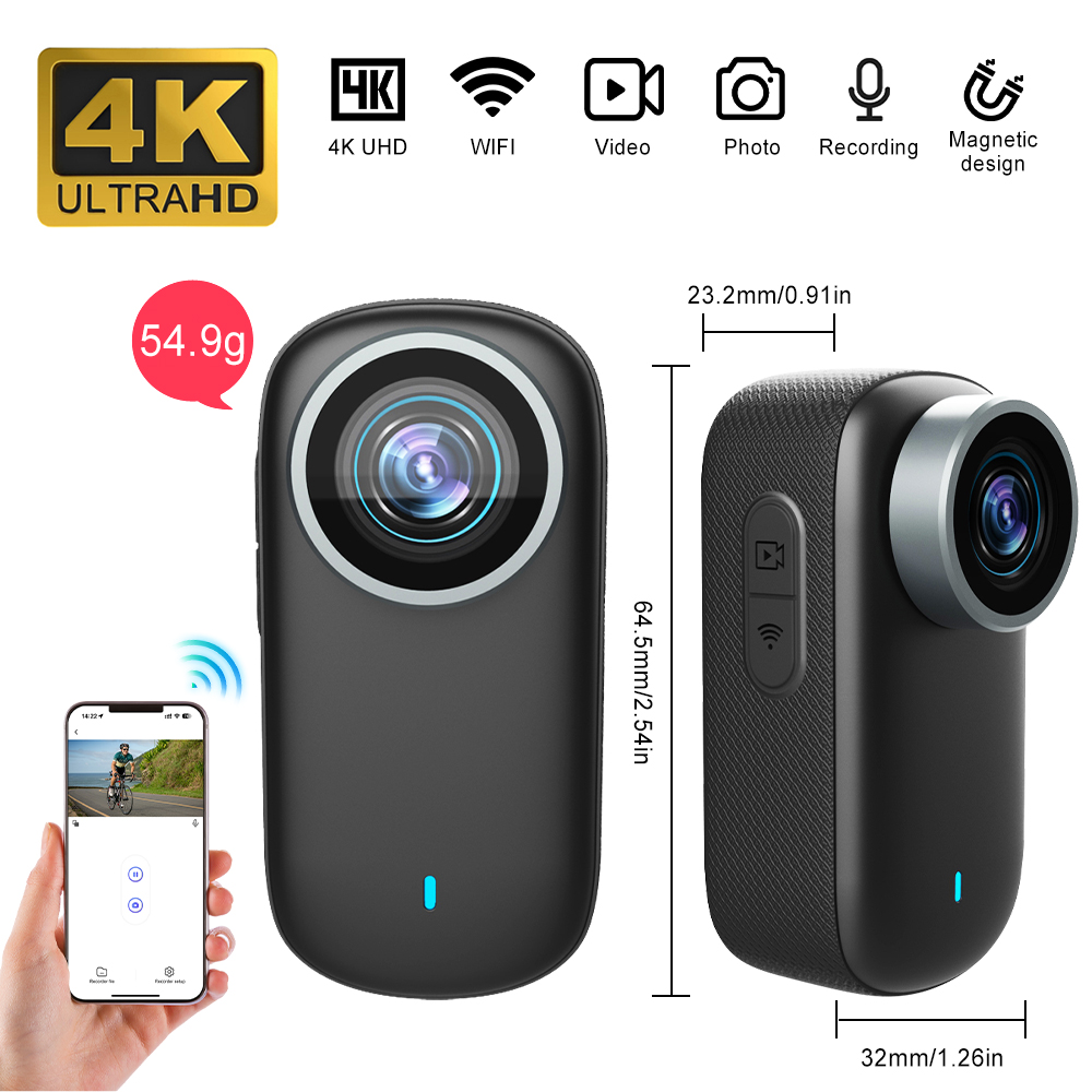 Helmet Communication System Camera - WiFi 4K 바디캠 액션 바이크 카메라