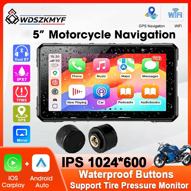 Motorcycle Gps Navigator Waterproof - 새로운 오토바이용 카플레이 디스플레이, 5인치 듀얼