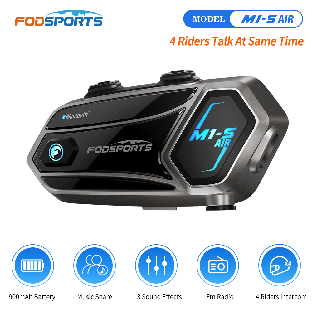 Bluetooth Headset Helmet 1000M - Fodsports M1-S AIR 오토바이 인터콤, 헬멧
