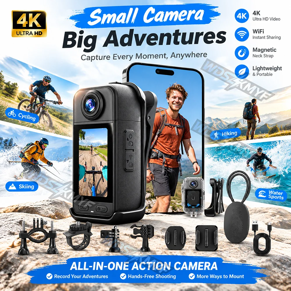 Helmet Camera 4K Wifi - 4K 썸 액션 카메라, 1.47인치 소형