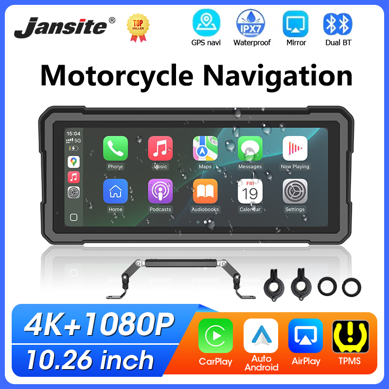 Motorcycle Gps Navigator Waterproof - 10.26인치 오토바이 카플레이 GPS 네비게이션 4K+1080P