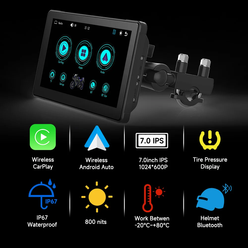 7 인치 오토바이 멀티미디어 플레이어 IP67 방수 G - Motorcycle Gps Navigator Waterproof 리뷰 및 가격