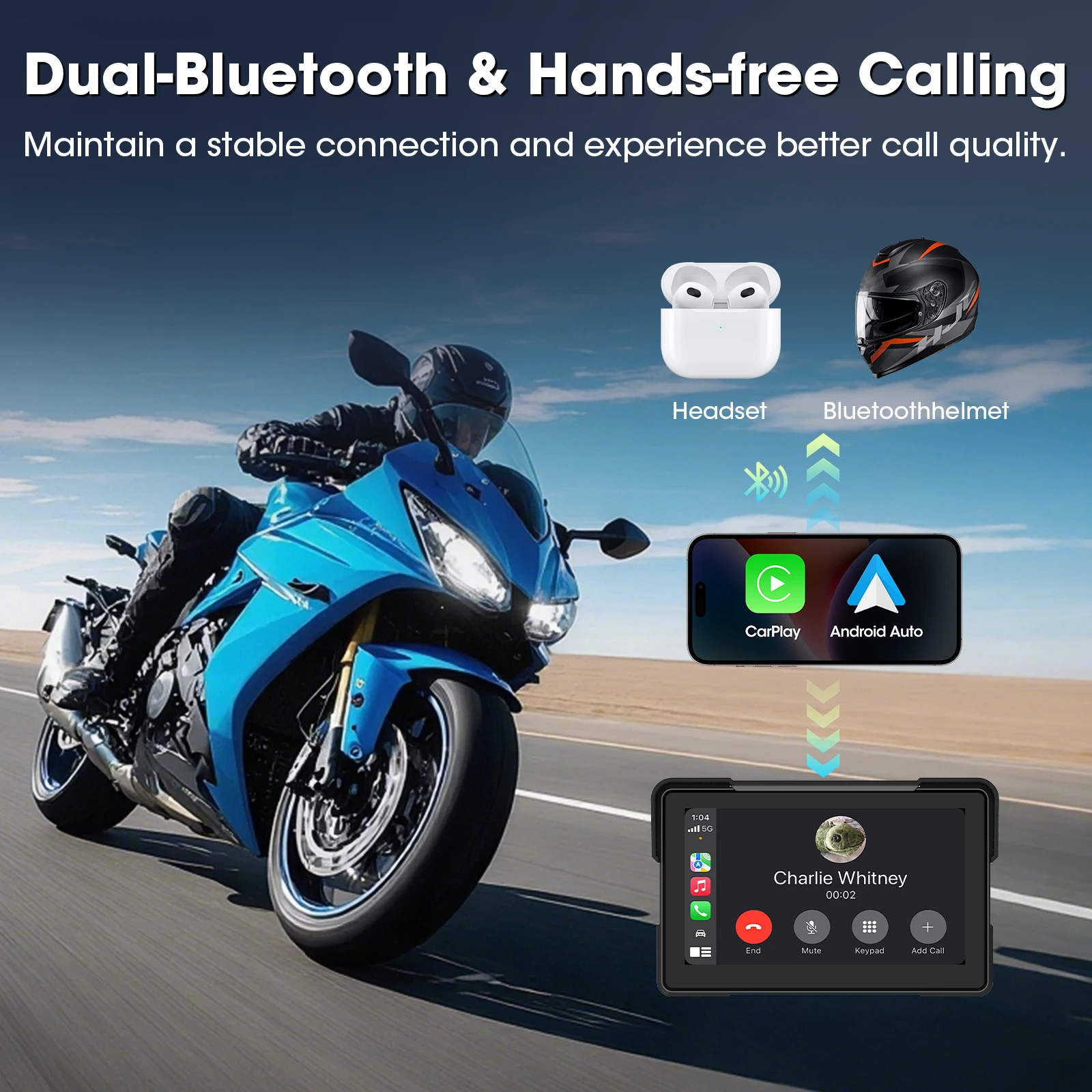 7인치 오토바이 카플레이 무선 CarPlay 안드로이드 - Motorcycle Gps Navigator Waterproof 리뷰 및 가격