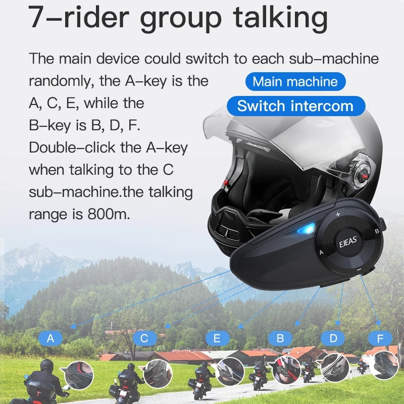 EJEAS Q7 오토바이 헬멧 헤드셋 인터콤 최대 7명 - Motorcycle Helmet Intercom 6 Rider 리뷰 및 가격