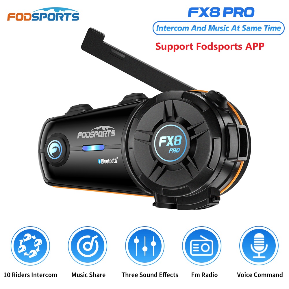 Fodsports FX8 Pro 오토바이 인터콤 블루투 - Motorcycle Helmet Intercom 6 Rider 리뷰 및 가격