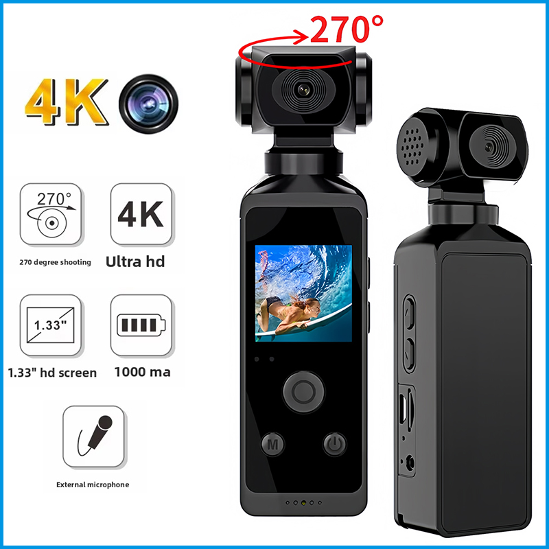 K8 4K 포켓 액션 카메라 270 °   회전식 엄지 - Helmet Camera 4K Wifi 리뷰 및 가격