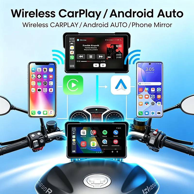 새로운 오토바이용 카플레이 디스플레이, 5인치 듀얼 블 - Motorcycle Gps Navigator Waterproof 리뷰 및 가격