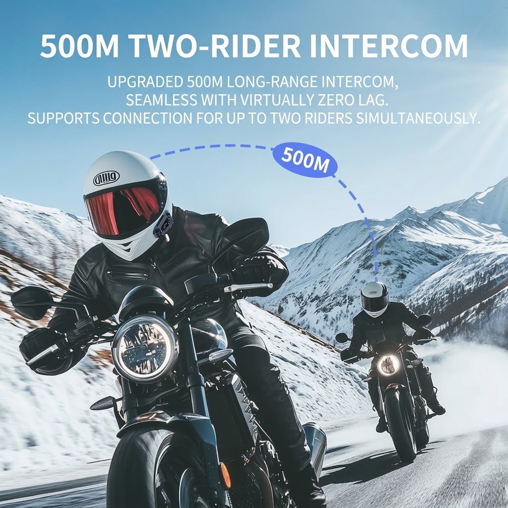 오토바이 헬멧용 블루투스 헤드셋, 500m 통신 거리, - Motorcycle Intercom With Fm Radio 리뷰 및 가격