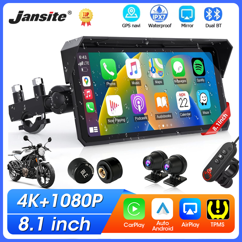 Jansite 8.1인치 4K 오토바이 CarPlay  - Motorcycle Gps Navigator Waterproof 리뷰 및 가격