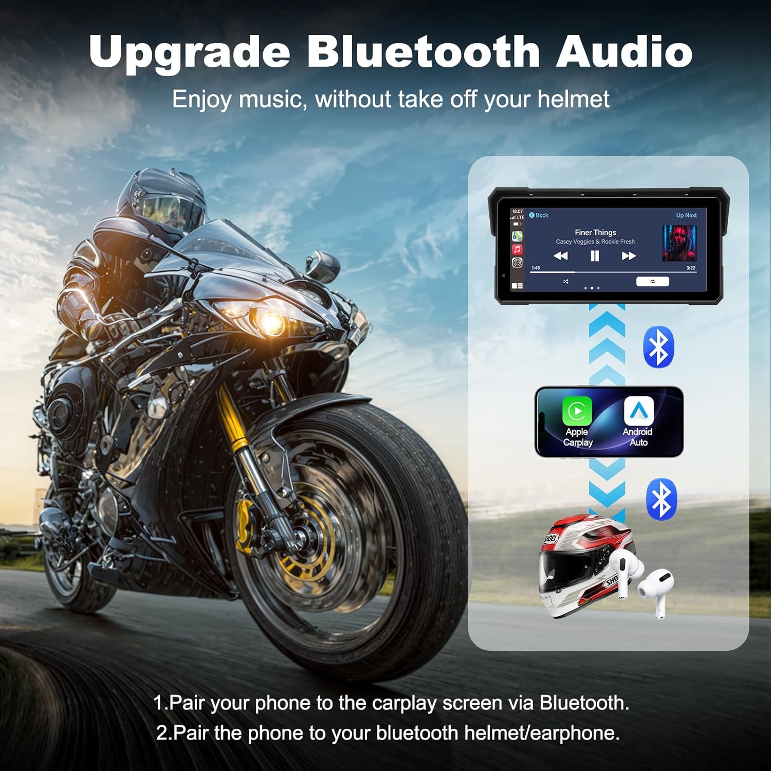 Jansite 8.1인치 4K 오토바이 CarPlay  - Motorcycle Gps Navigator Waterproof 리뷰 및 가격