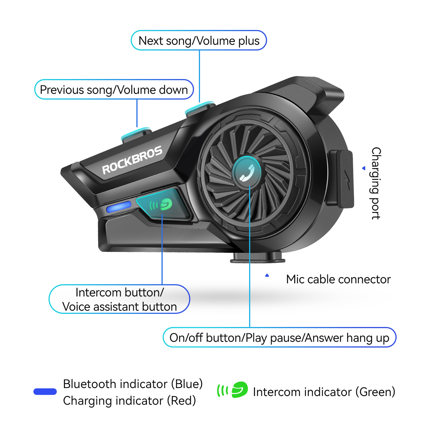 ROCKBROS 블루투스 헤드셋 오토바이 헬멧 블루투스 - Helmet Bluetooth Headset Waterproof 리뷰 및 가격