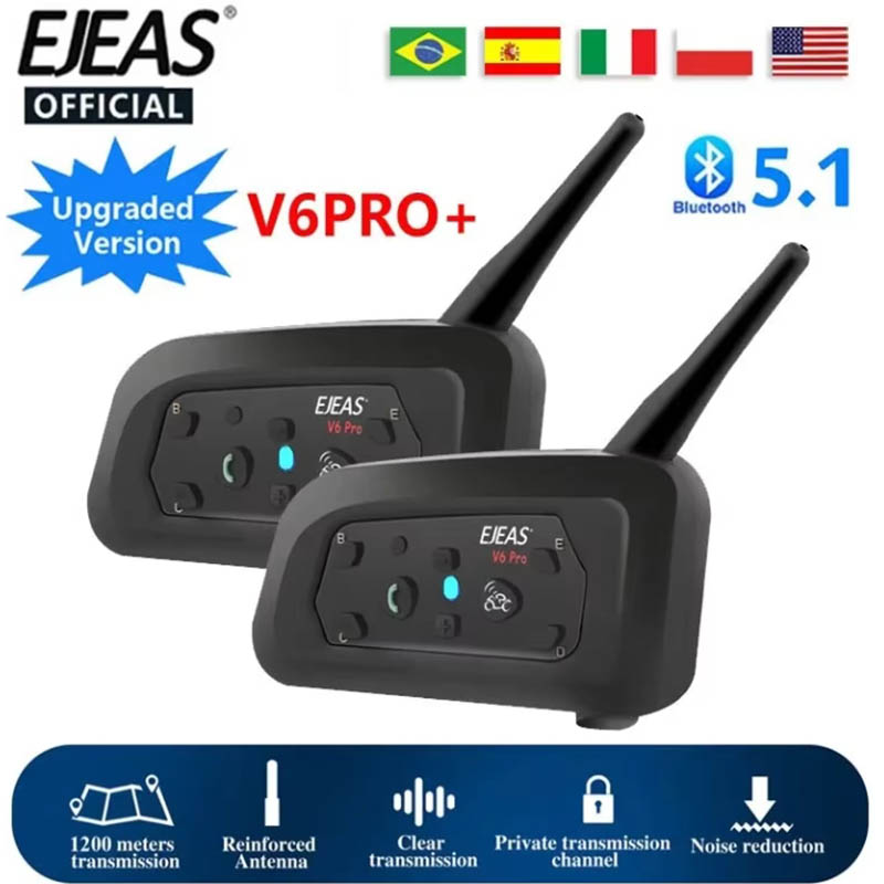 EJEAS 2개입 타입 C V6 Pro 모토 인터콤 블 - Motorcycle Helmet Intercom 6 Rider 리뷰 및 가격