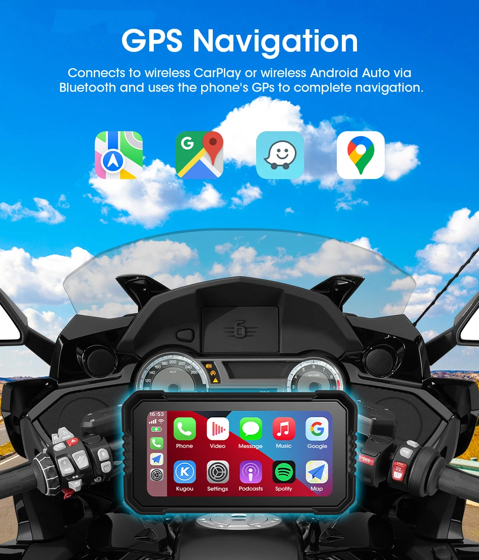6.25인치 카플레이 스크린 오토바이 GPS 내비게이션 - Motorcycle Gps Navigator Waterproof 리뷰 및 가격