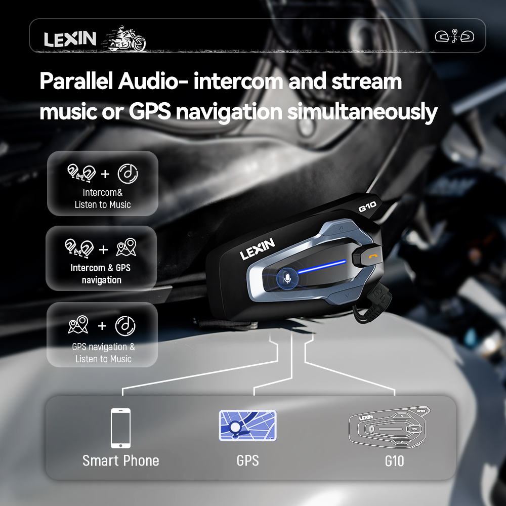 NEW-LEXIN G10 오토바이 헬멧 인터콤, 8명  - Bluetooth Headset Helmet 1000M 리뷰 및 가격