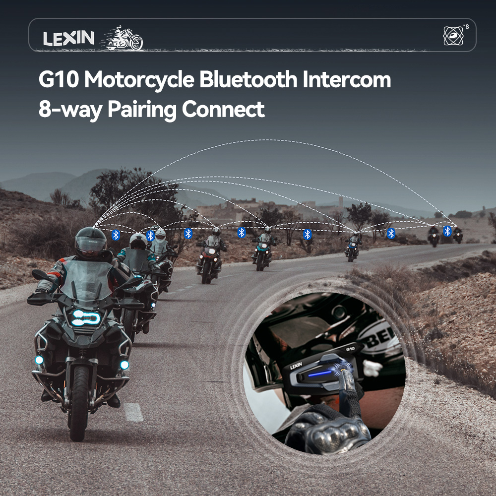 NEW-LEXIN G10 오토바이 헬멧 인터콤, 8명  - Bluetooth Headset Helmet 1000M 리뷰 및 가격