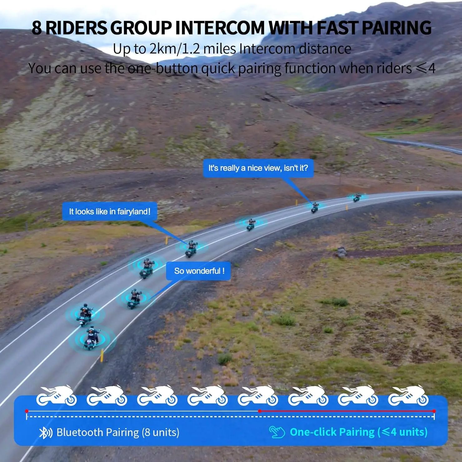 Fodsports M1-S Pro 오토바이 인터콤 블루 - Motorcycle Intercom Group 10 Riders 리뷰 및 가격