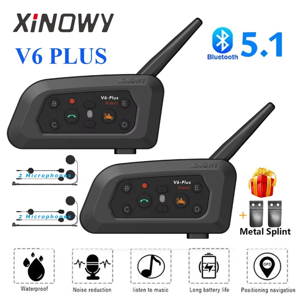 XINOWY V6 플러스 오토바이 헬멧 블루투스 헤드셋 - Motorcycle Helmet Intercom 6 Rider 리뷰 및 가격