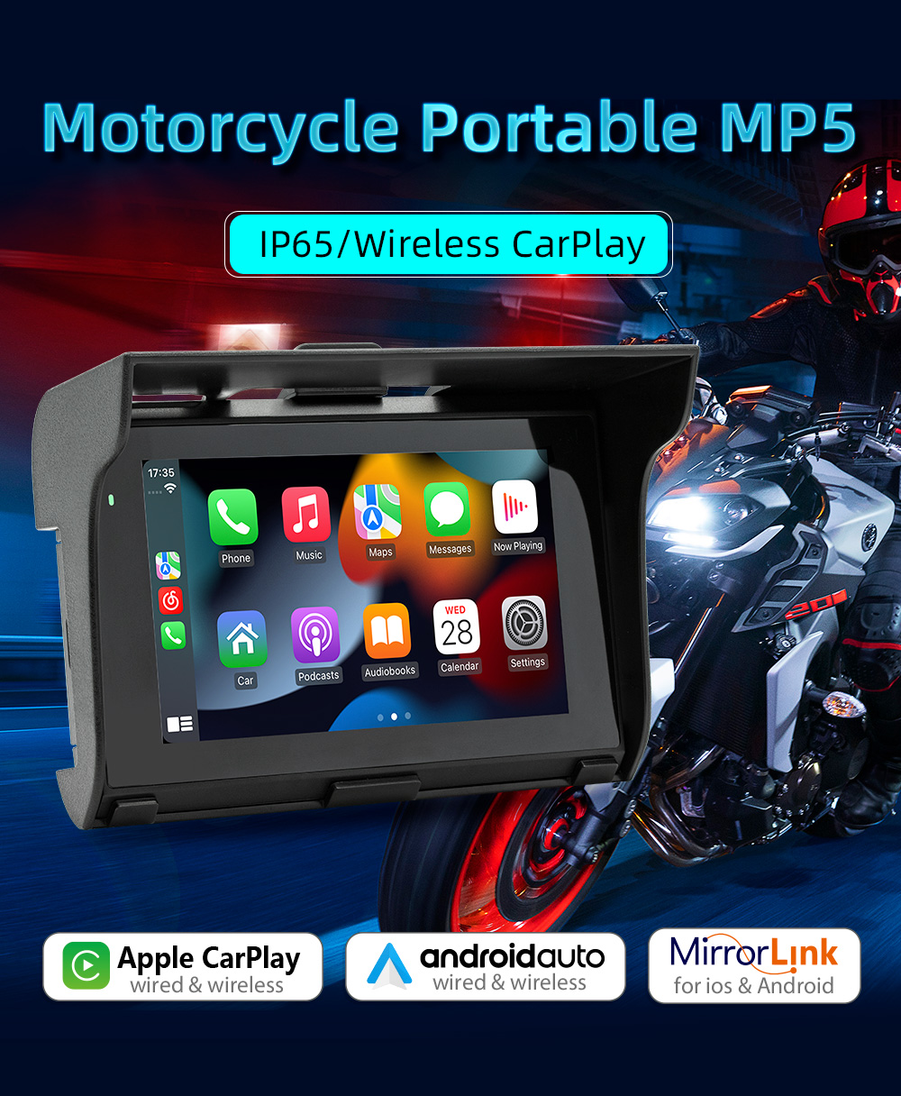 터치 스크린 무선 카플레이, 안드로이드 자동 오토바이, - Motorcycle Gps Navigator Waterproof 리뷰 및 가격