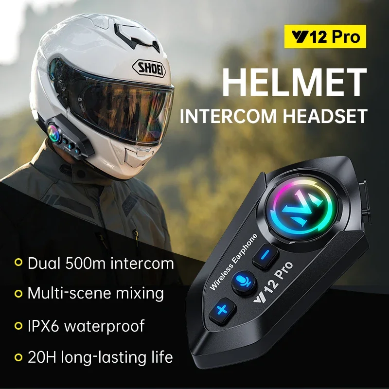 Y12 Pro 듀얼 마이크 오토바이 헬멧 인터콤 헤드셋 - Motorcycle Intercom With Fm Radio 리뷰 및 가격