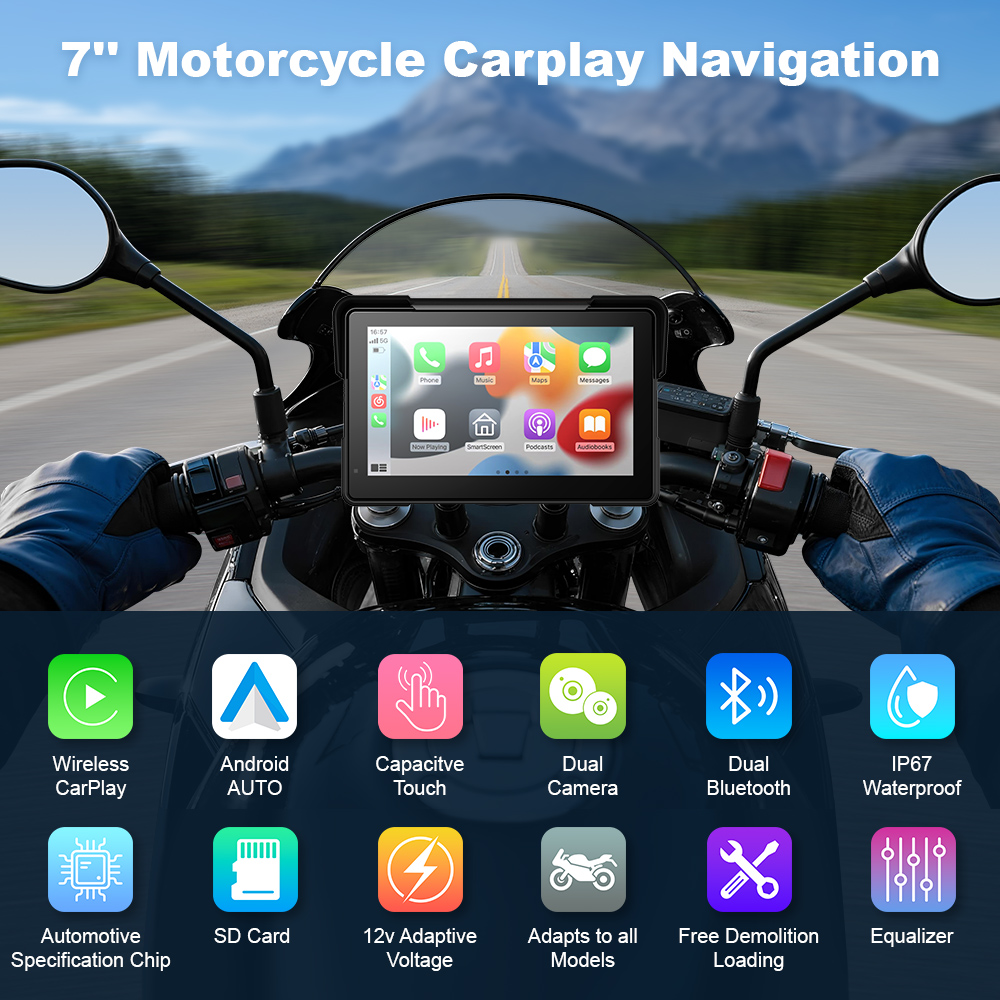 7인치 터치스크린 GPS 네비게이터 오토바이 무선 Ca - Motorcycle Gps Navigator Waterproof 리뷰 및 가격